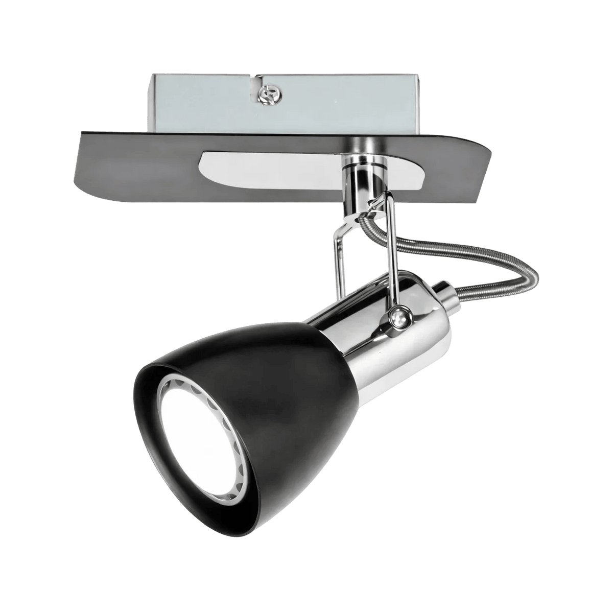 1 Light Polished Chrome & Black Spotlight — transparent background, 1254 × 1254