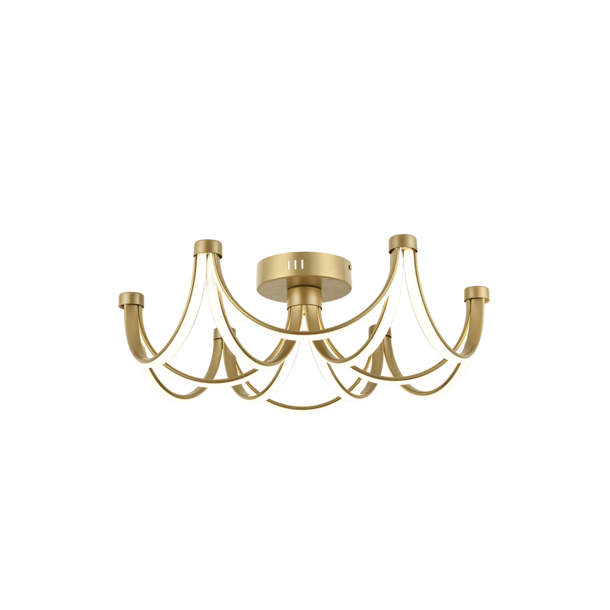 Matt Gold Aluminium LED Ceiling Fitting — transparent background, 1254 × 1254
