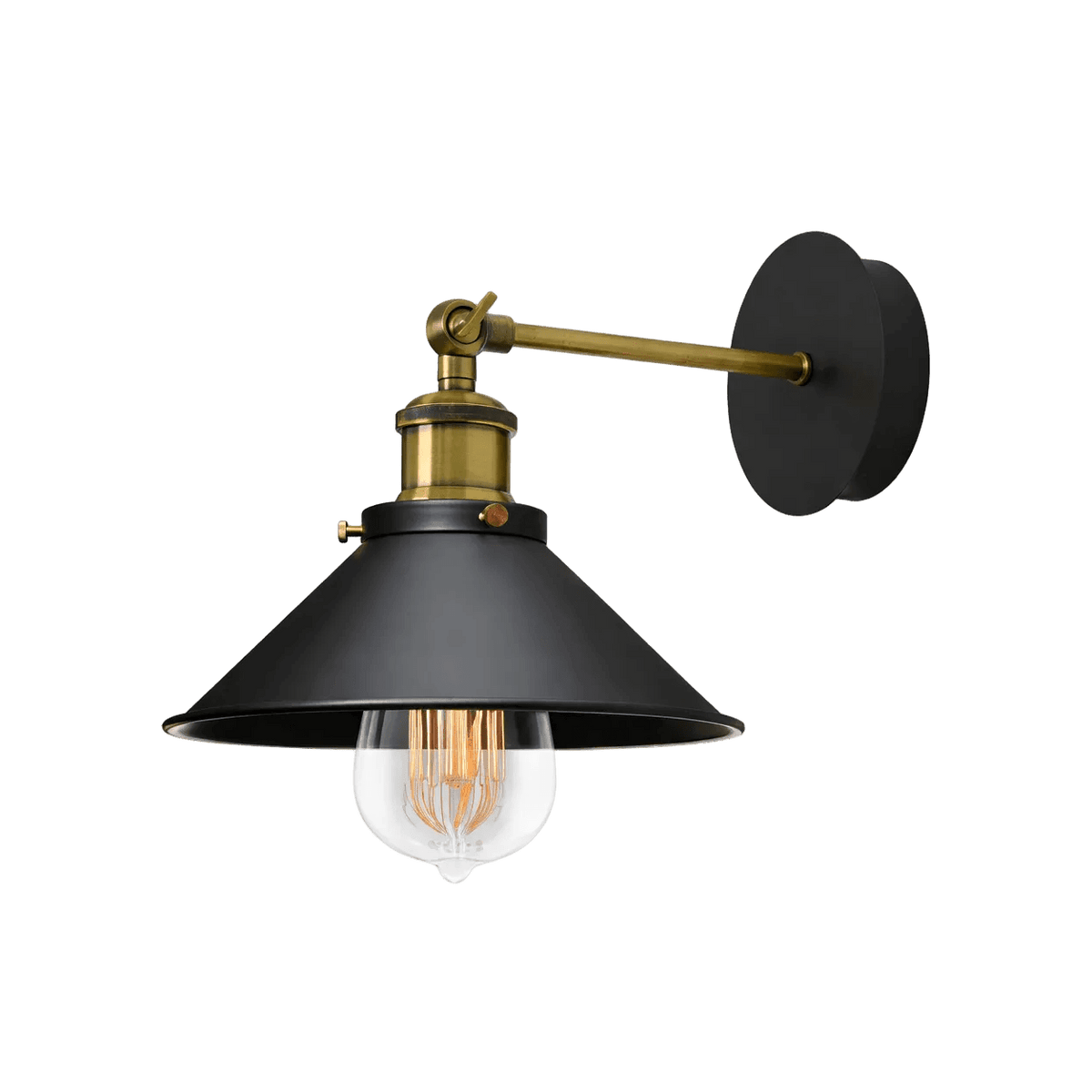 Rustic Black Wall Light — transparent background, 1254 × 1254
