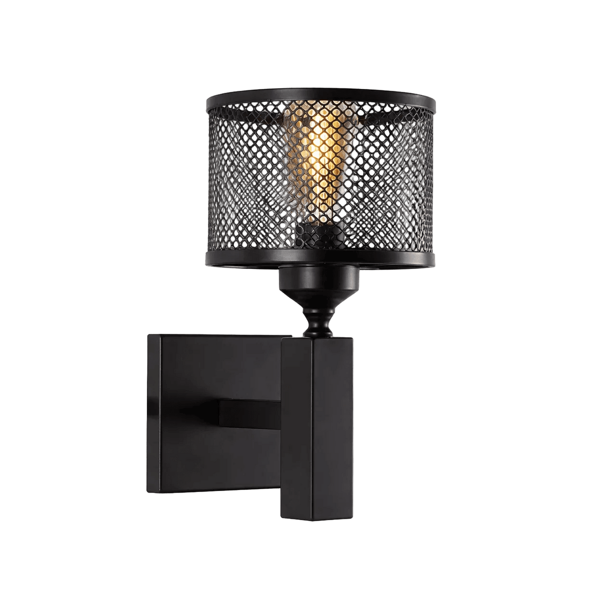 Black Mesh Wall Light — transparent background, 1254 × 1254