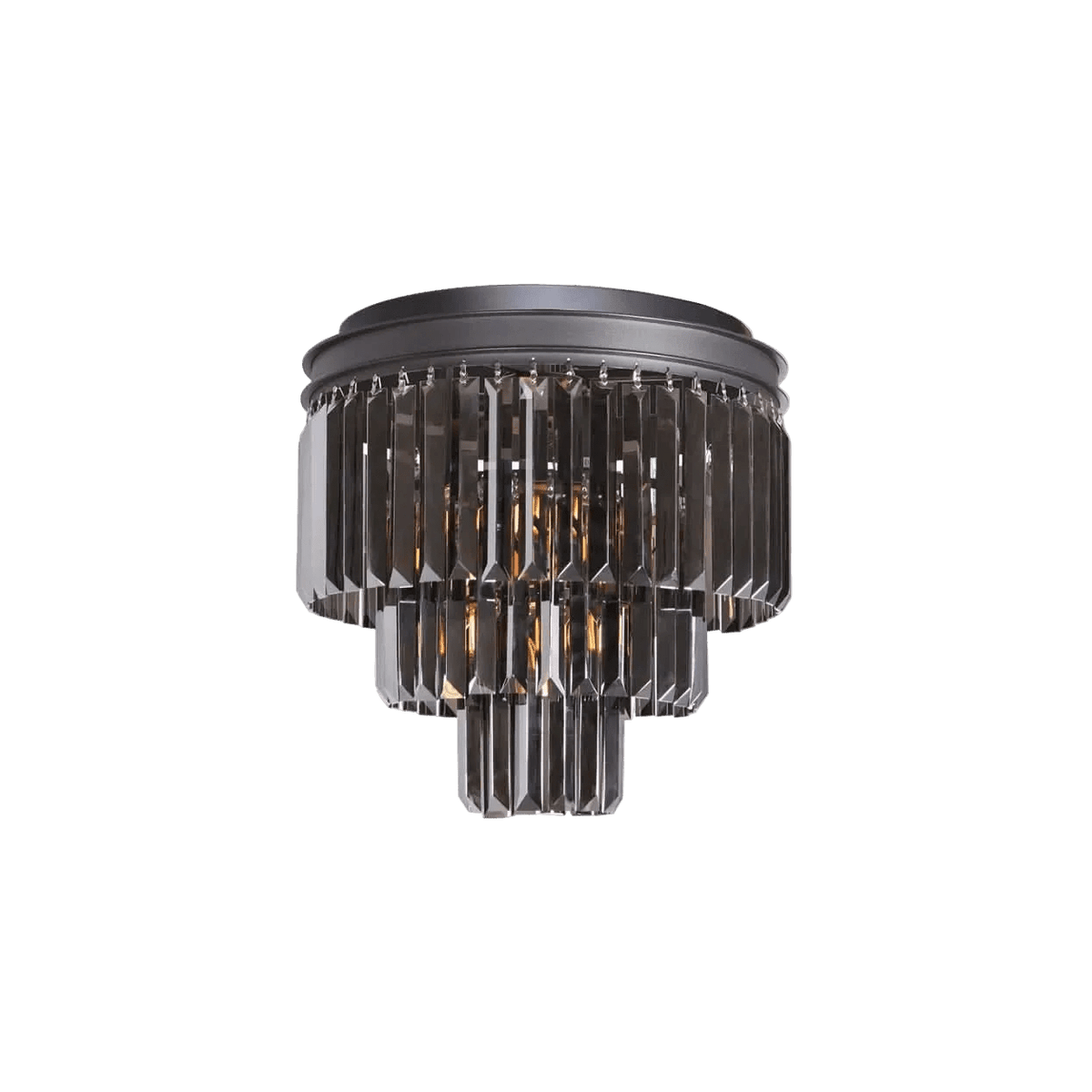 Black with Smokey Crystals Ceiling Light — transparent background, 1254 × 1254