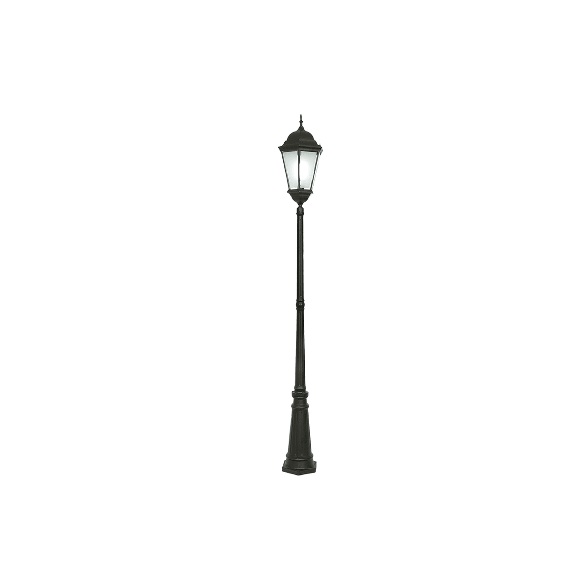 6 Panel Post Lamp 2300mm — white background, 1254 × 1254