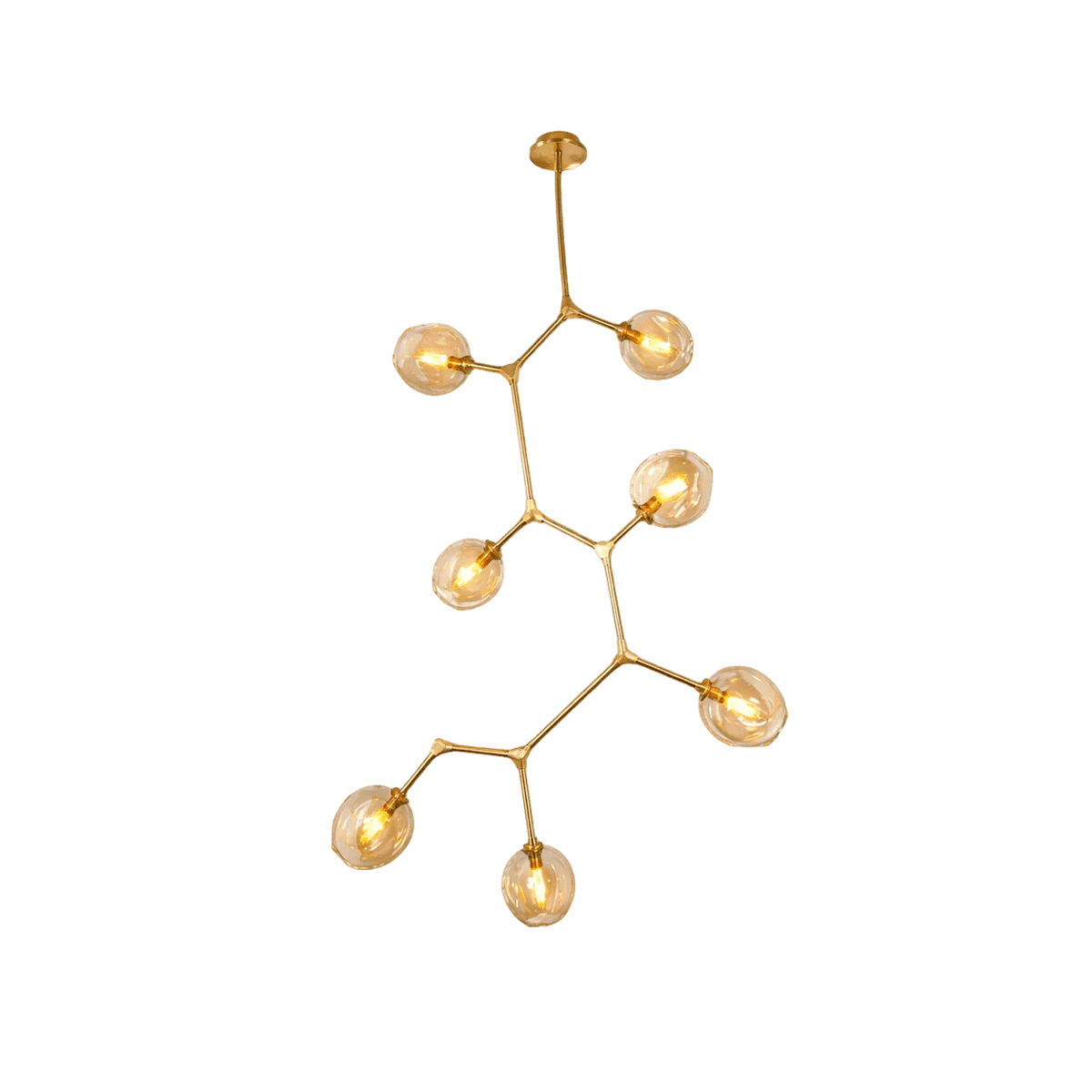 Black or Gold 7 Light Molecule Vertical Pendant - Black — transparent background, 1254 × 1254