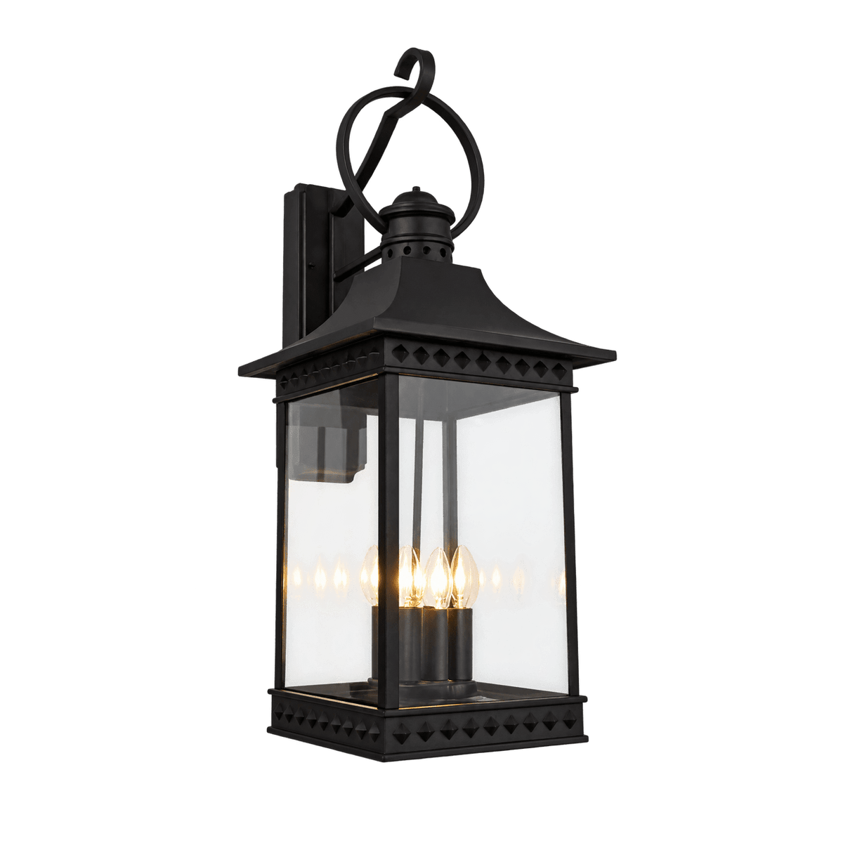 Large Black Outdoor Lantern — transparent background, 1254 × 1254