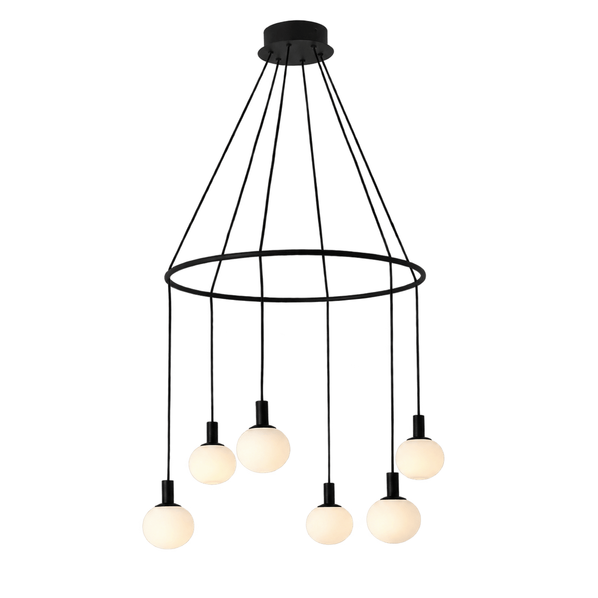 Cosmo 6 Light Chandelier — transparent background, 1254 × 1254