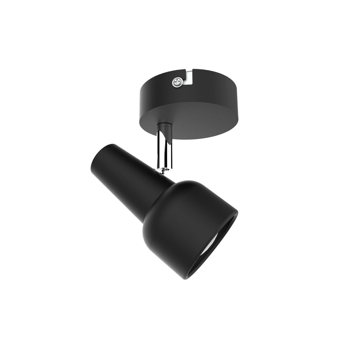 Mandini Matt Black 1 Light Ceiling Spotlight — transparent background, 1254 × 1254