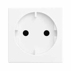 16A Schuko socket in white, double module design for modular wall systems.