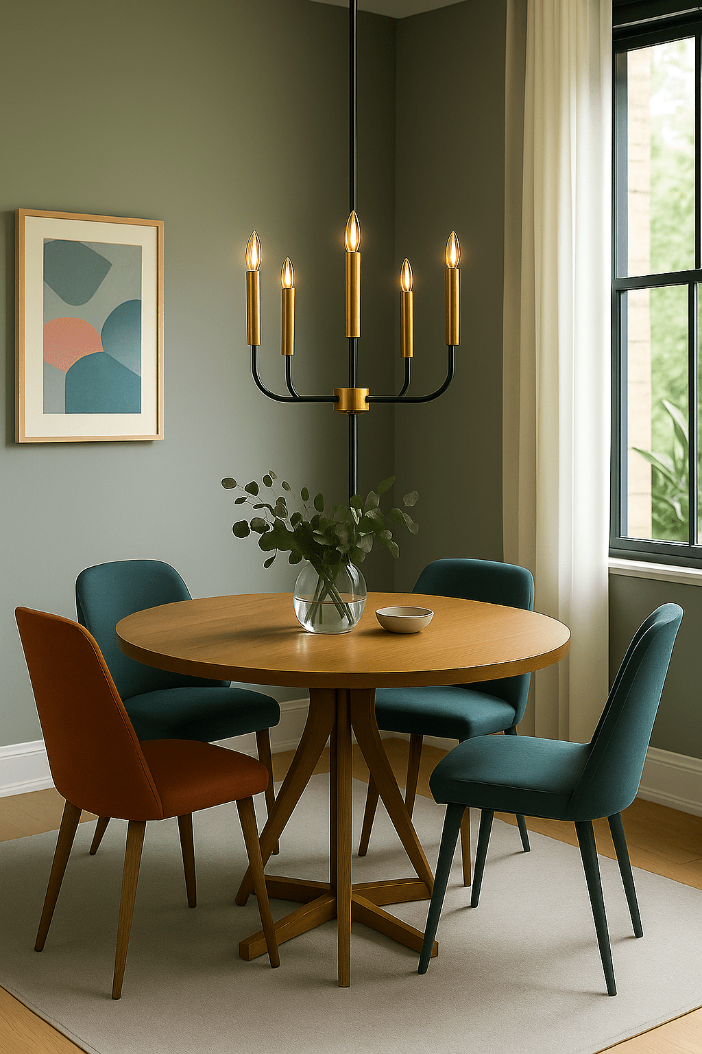 Black & Gold 5 Light Chandelier