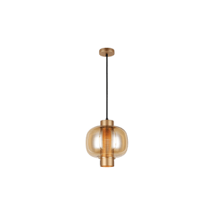 Chicago Medium Gold Glass Pendant — transparent background, 1254 × 1254