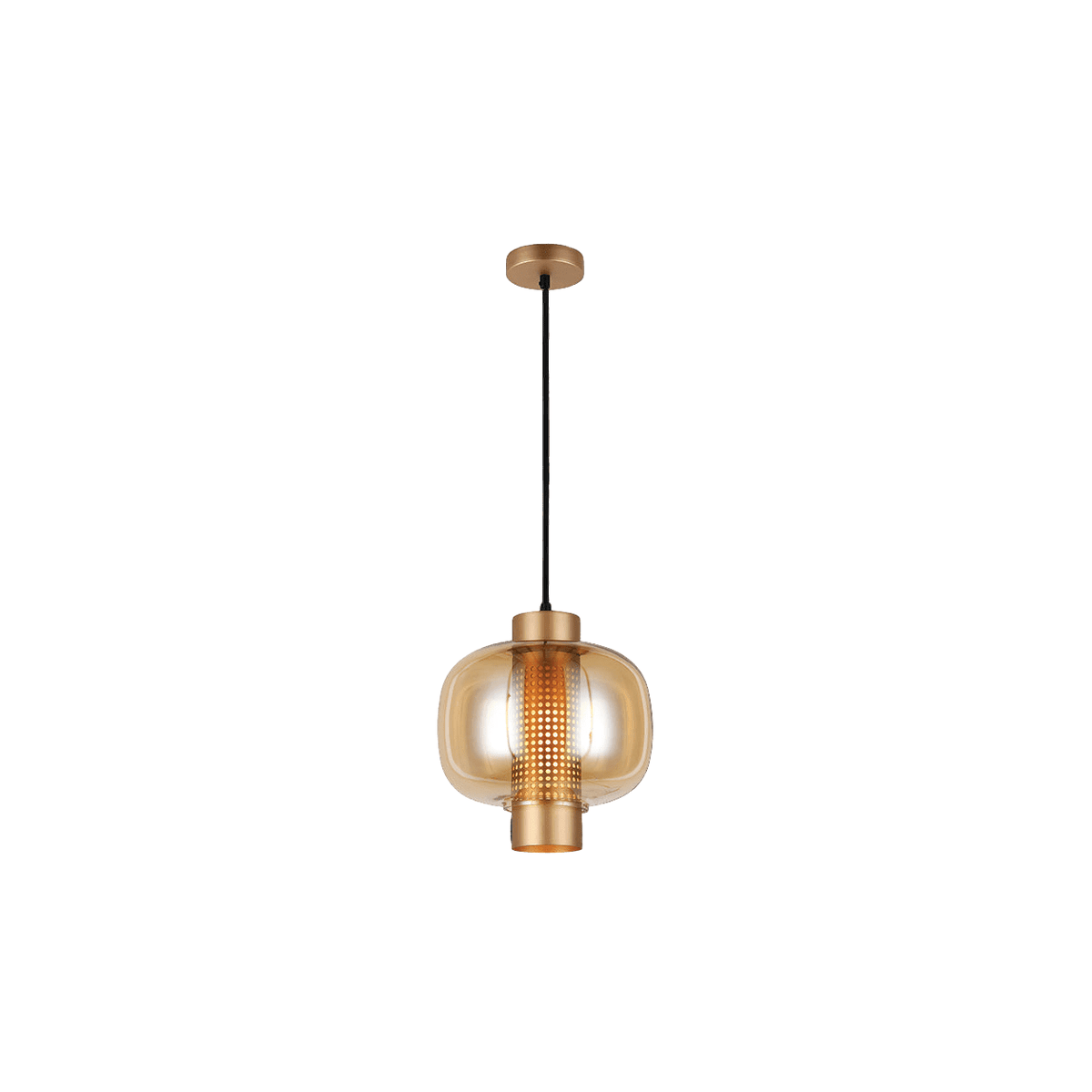 Chicago Medium Gold Glass Pendant — white background, 1254 × 1254