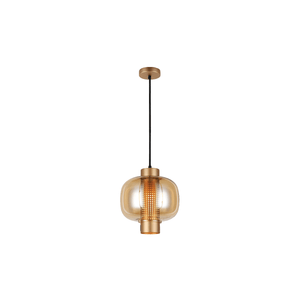 Chicago Medium Gold Glass Pendant — white background, 1254 × 1254