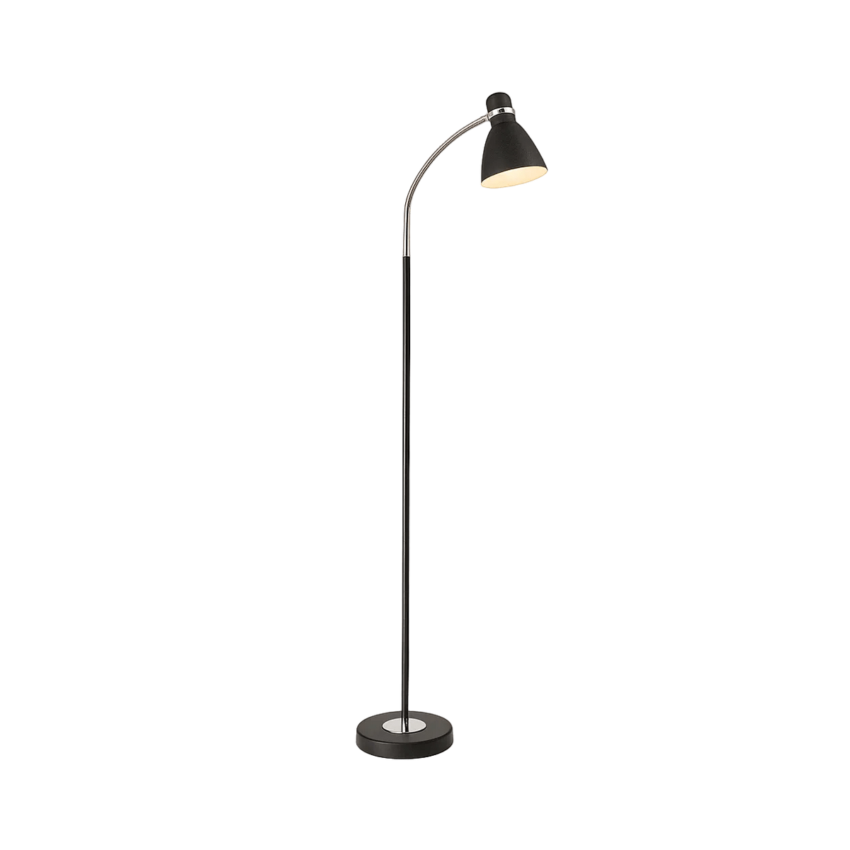 Black Metal Flexi Head Floor Lamp — transparent background, 1254 × 1254