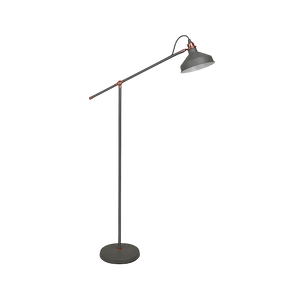 Bankers Floor Lamp Grey & Copper — transparent background, 1254 × 1254