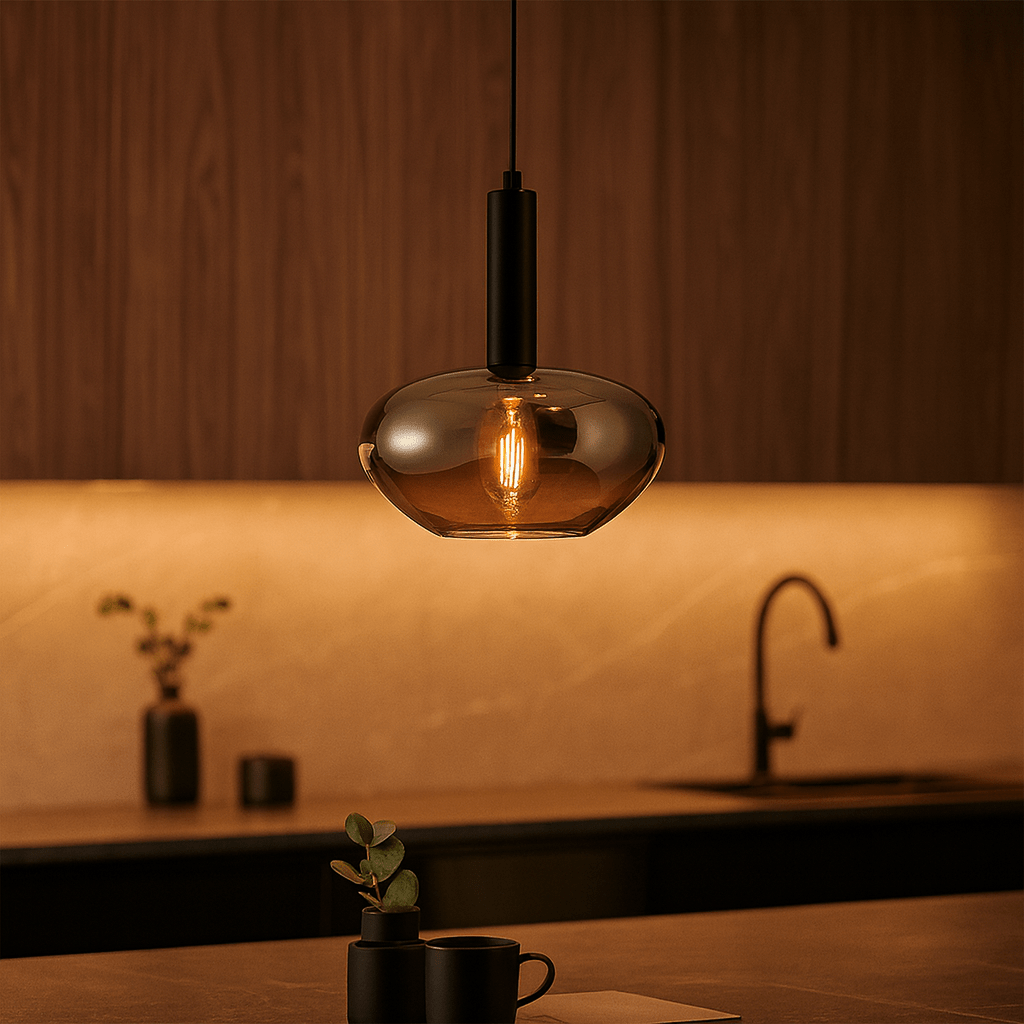 Smoke Glass Pendant Light