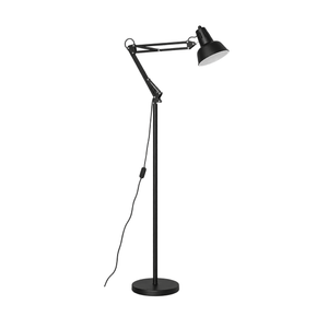 Black Floor Lamp with Movable Arms — white background, 1254 × 1254