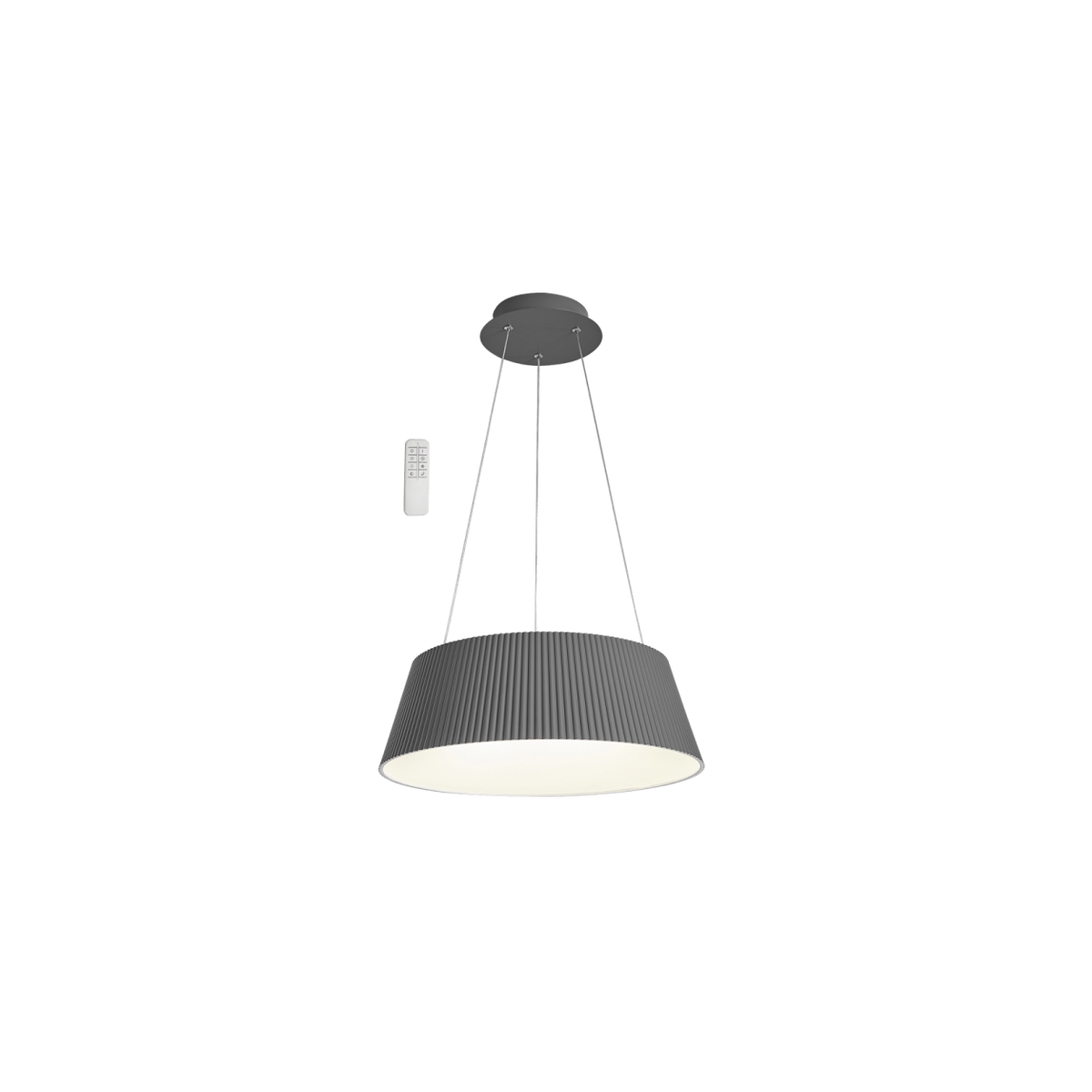 Grey Metal & Acrylic LED Pendant with Remote Control product image on a transparent background