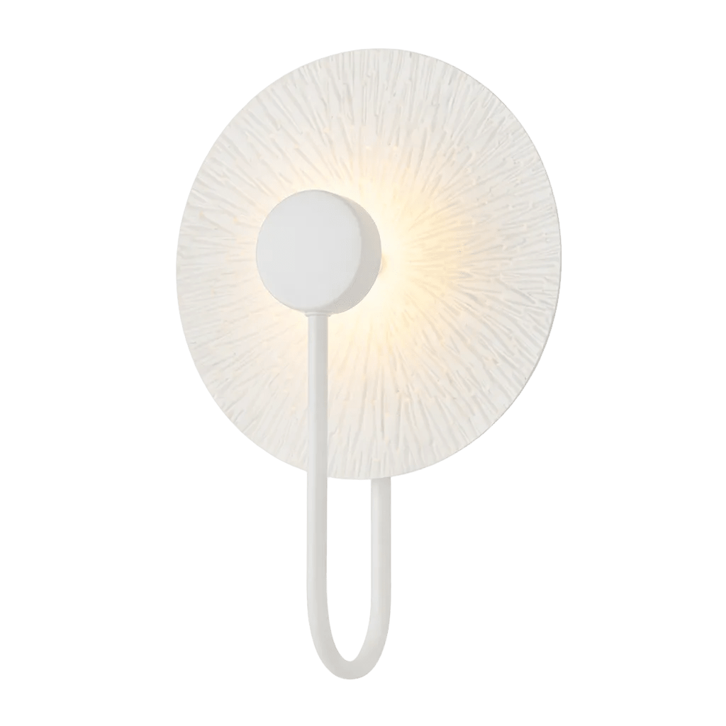 Round White Leaf LED Wall Light