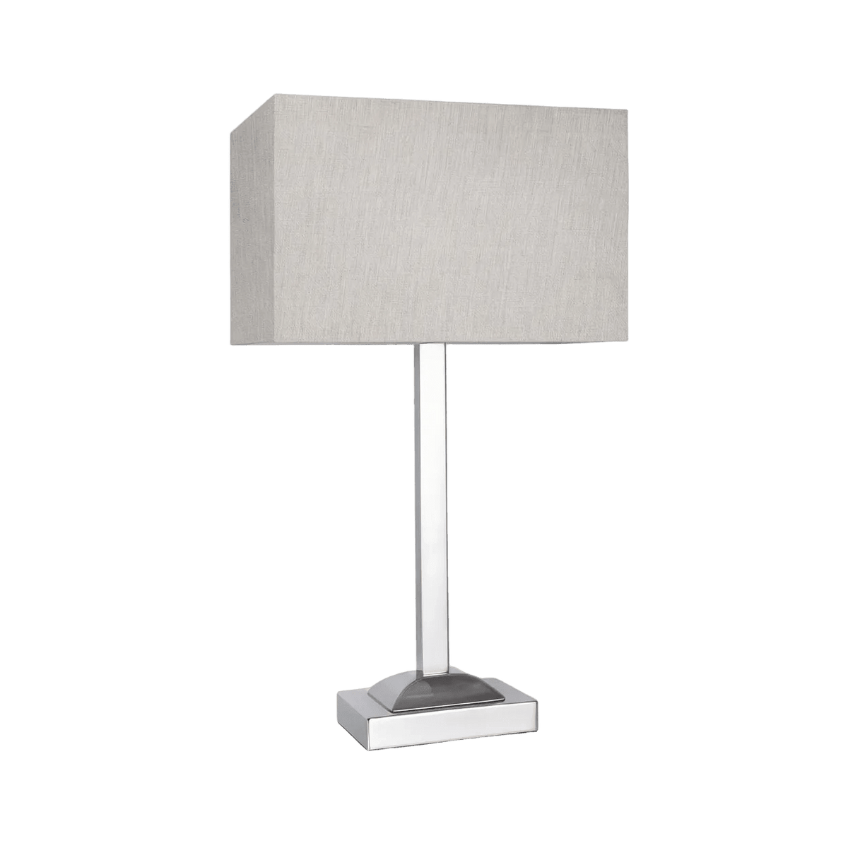 Polished Chrome Table Lamp with Champagne Fabric Shade product image on a transparent background