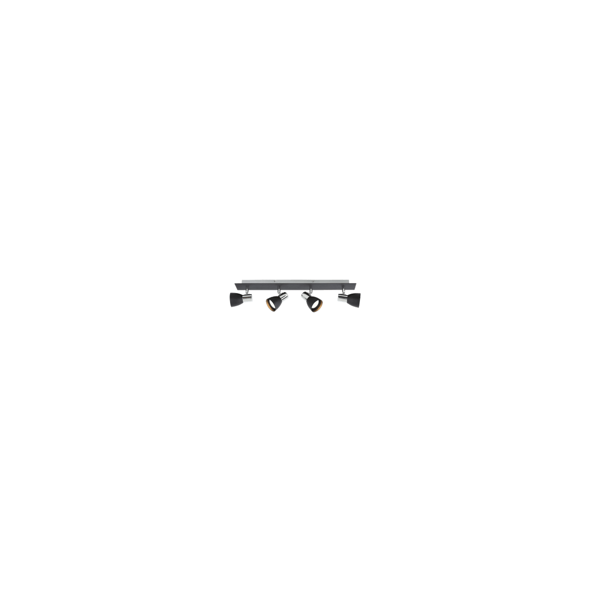 4 Light Chrome & Black Ceiling Spotlight product image on a transparent background