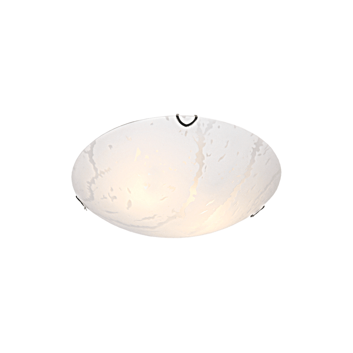 Small Ceiling Fitting with Patterned Glass & Polished Chrome Clips product image on a transparent background