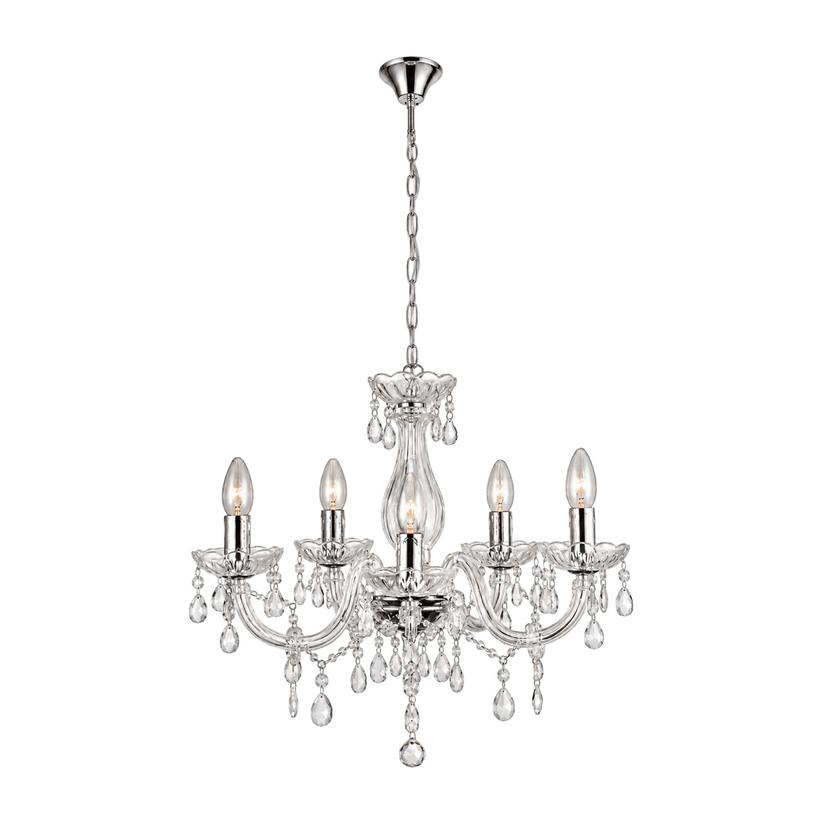 Odile Acrylic Chandelier 5 Light Acrylic product image on a transparent background