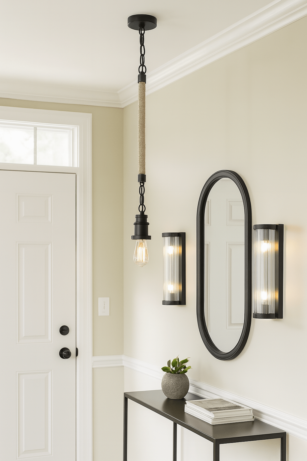 Metal Pendant with Rope and Adjustable Chain