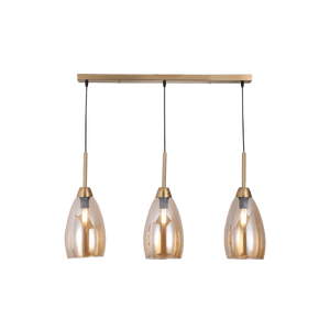 3 Light Gold & Amber Glass Pendant product image on a transparent background
