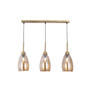 3 Light Gold & Amber Glass Pendant product image on a white background