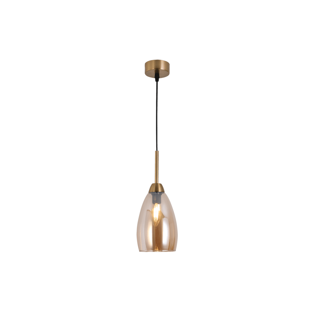 1 Light Gold & Amber Glass Pendant product image on a transparent background