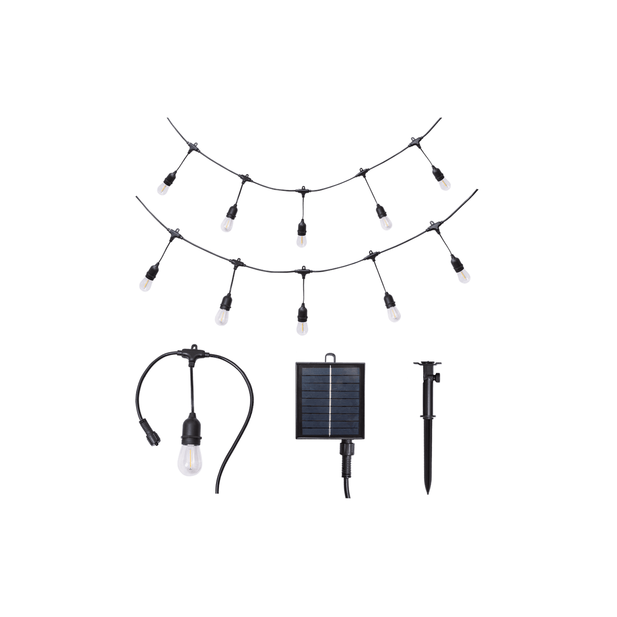 Solar Outdoor String Light Kit - IP65 product image on a transparent background
