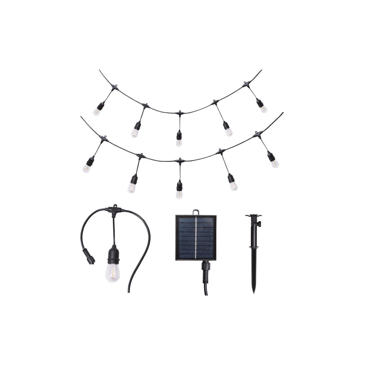 Solar Outdoor String Light Kit - IP65 product image on a white background