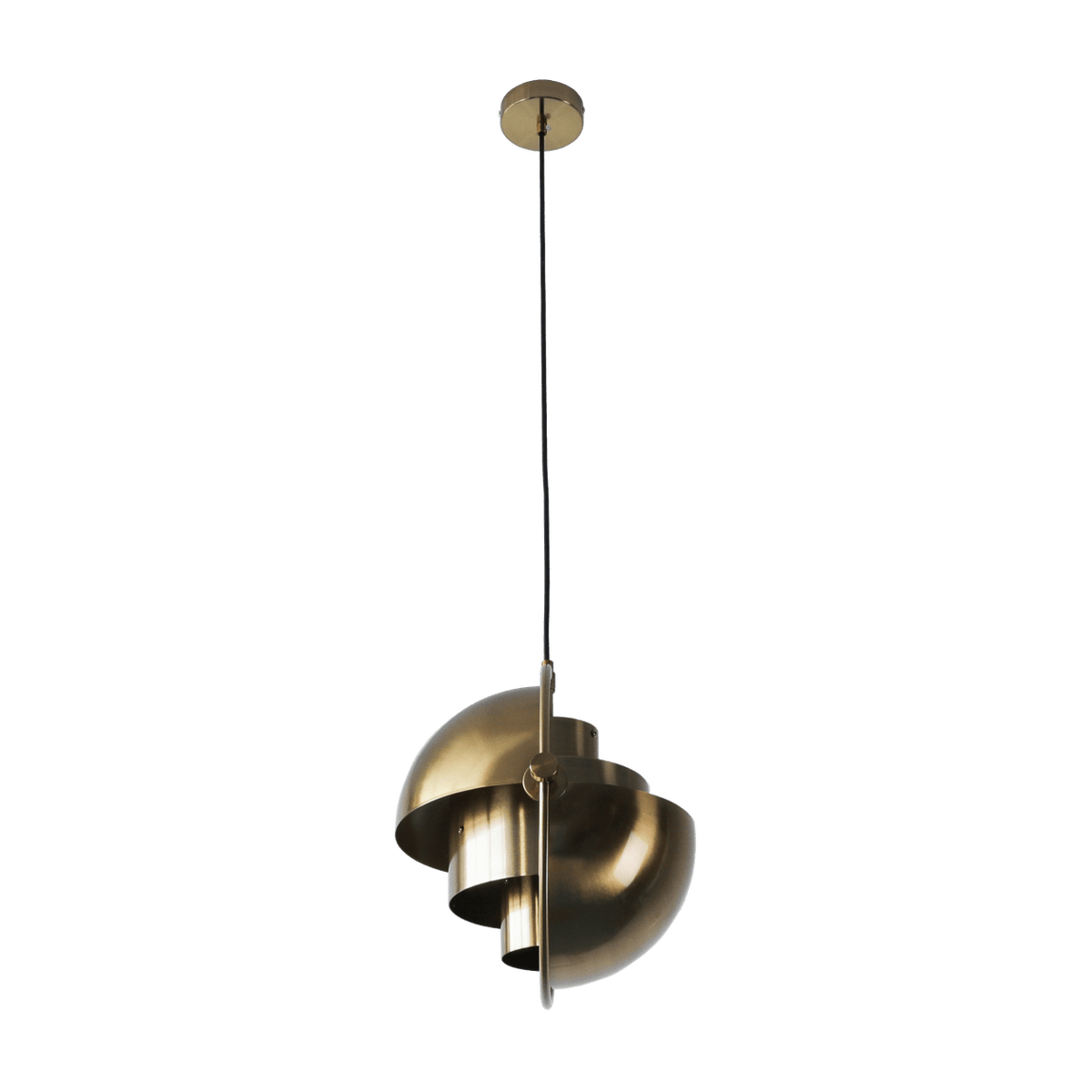Jupiter Mult-Way Antique Brass Pendant product image on a transparent background