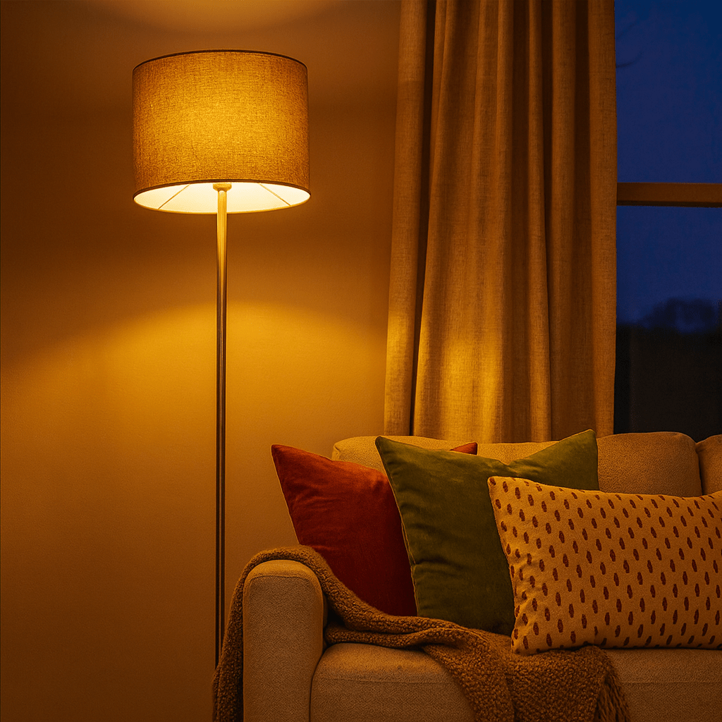 Satin Chrome Standing Floor Lamp