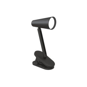 Rechargeable Mini LED Clip on Table Lamp - Black product image on a transparent background
