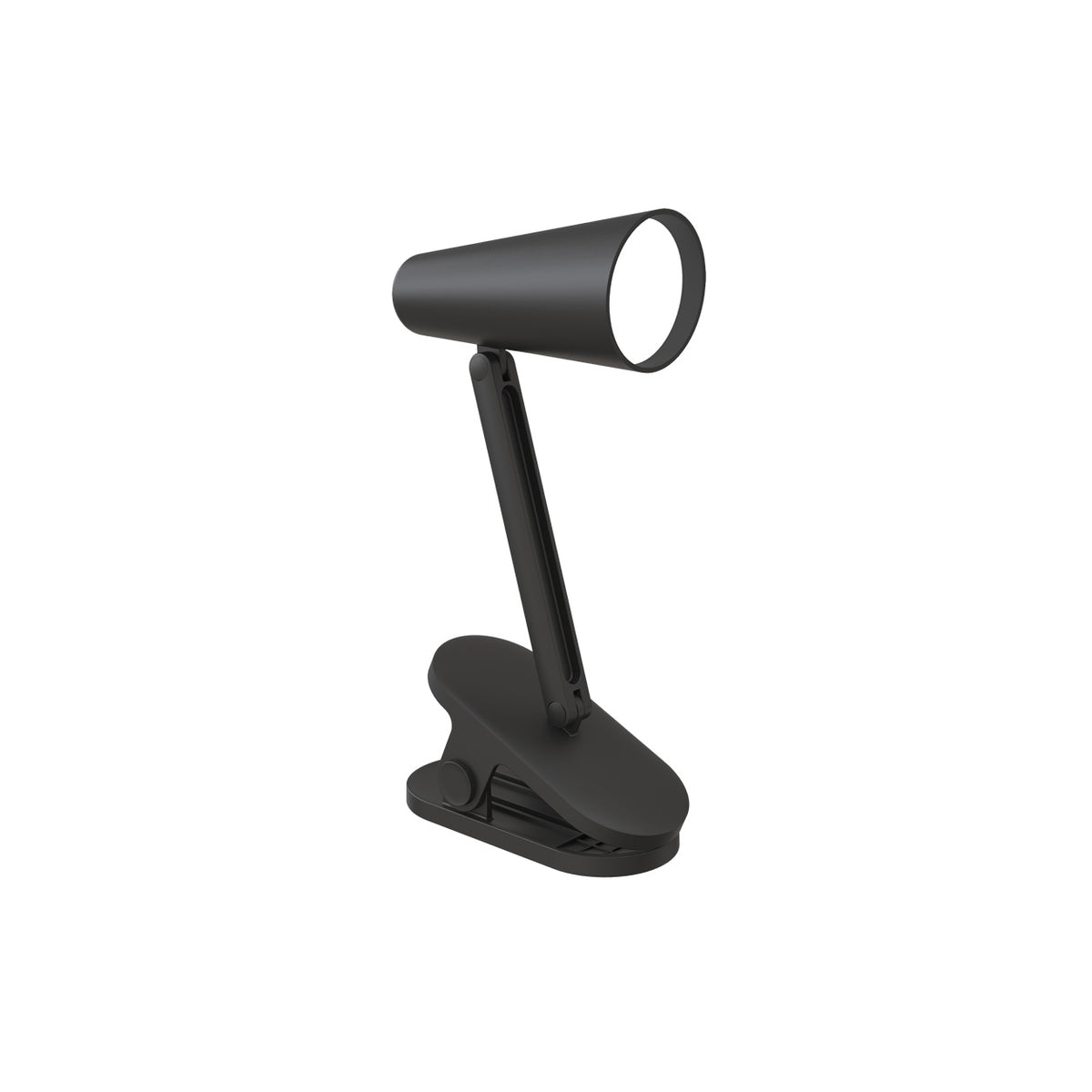 Rechargeable Mini LED Clip on Table Lamp - Black product image on a white background