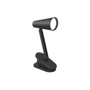 Rechargeable Mini LED Clip on Table Lamp - Black product image on a white background