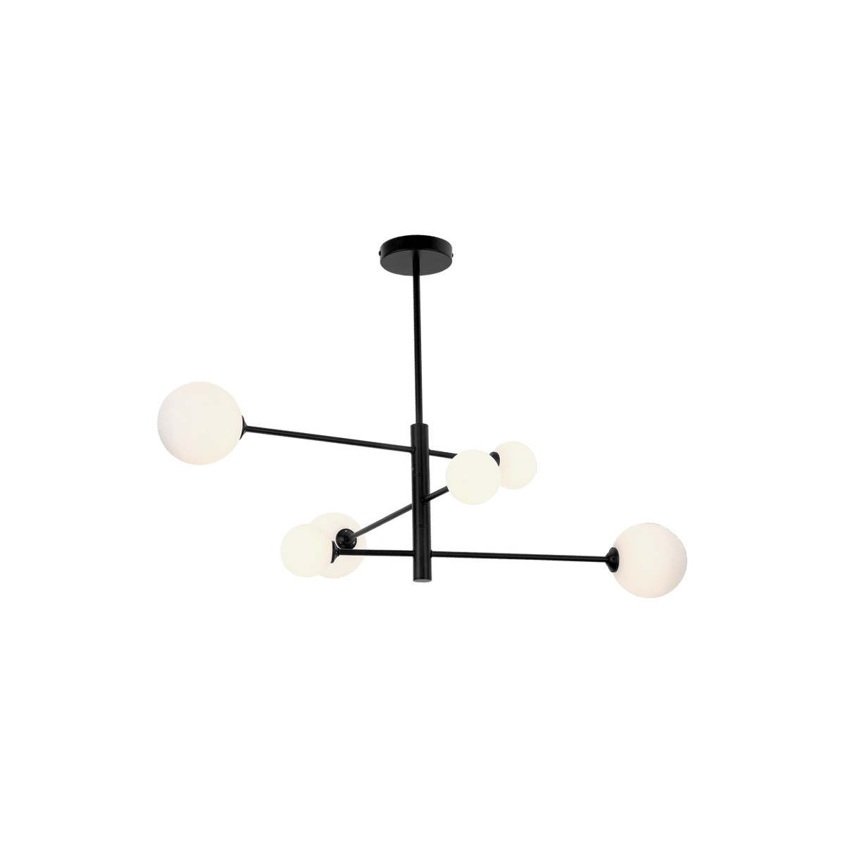 Leah 6 Light Black Pendant product image on a transparent background
