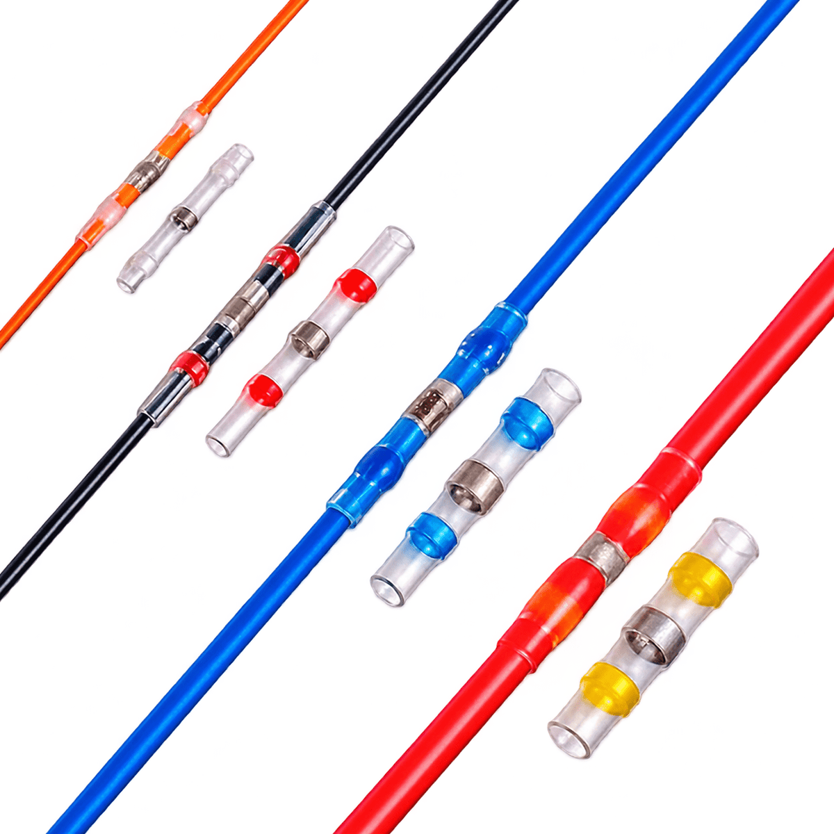 Heat Shrink Solder Connectors - 10 Pack - 0.2 - 1.7mm — white background