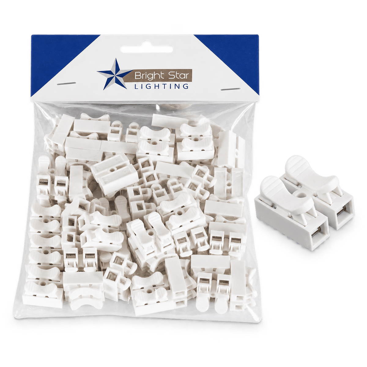 2 Pole Cable Quick Connectors - 50 Pack — transparent background