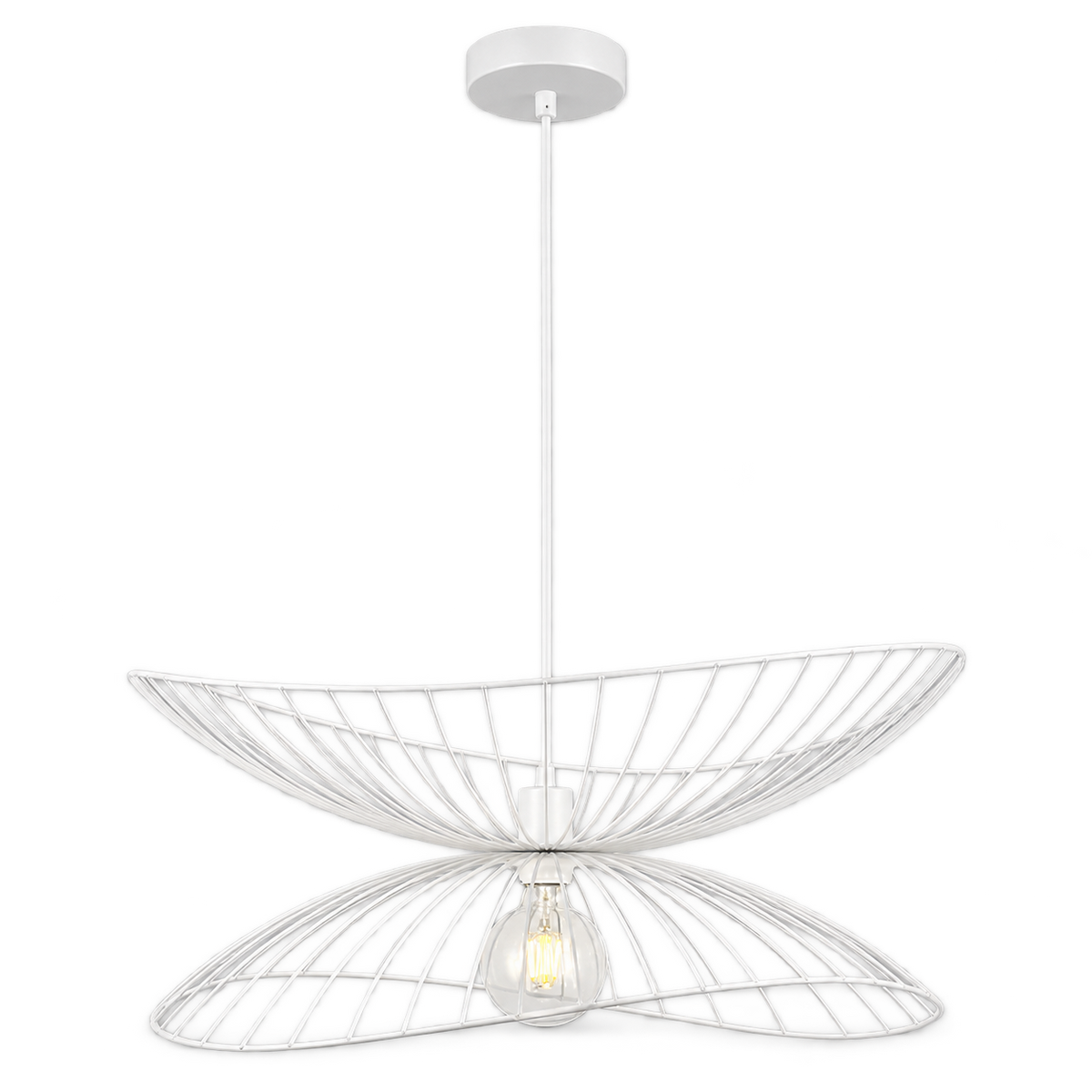 Sensu Twin White Pendant Light — transparent background product image
