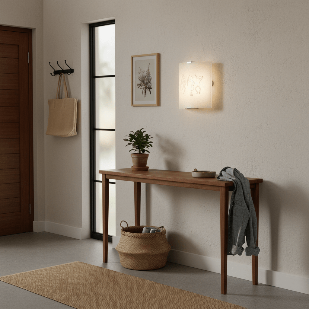 Opaque Glass Satin Chrome Indoor Wall Light