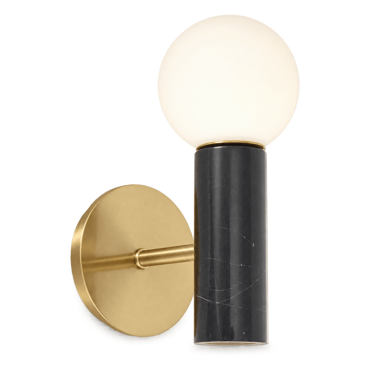 Ollie Black Marble Wall Light — transparent background