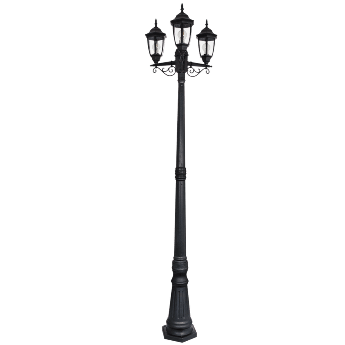 3 Light Post Lamp - Coastal — transparent background