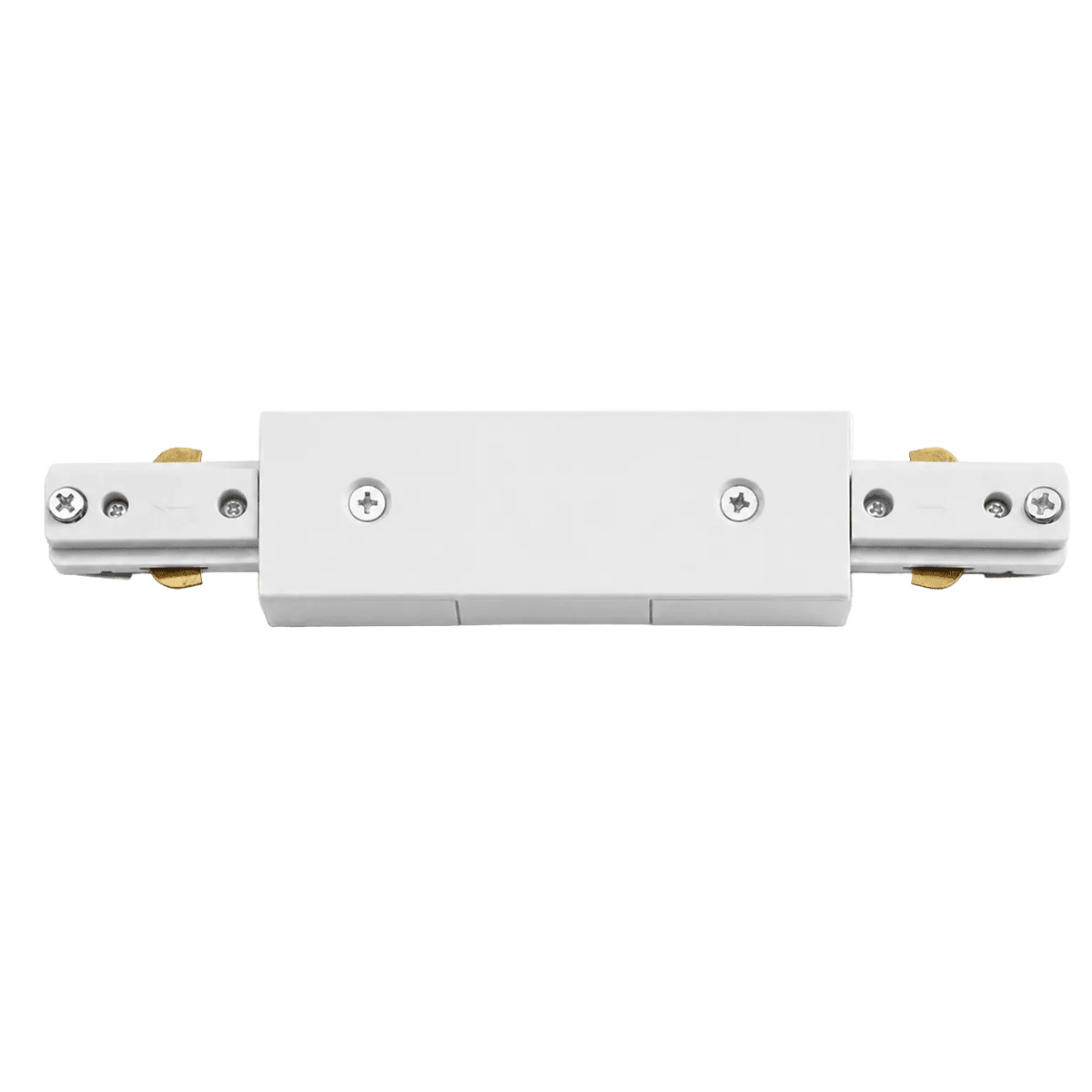 3-Wire Straight Track I-Connector With Power Feed - White