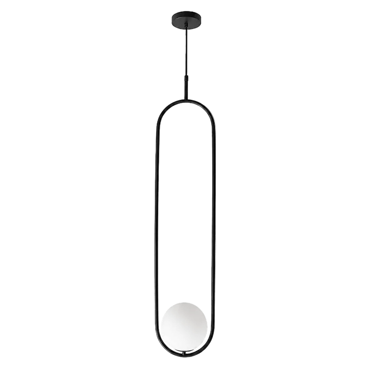 Luna Long G9 Pendant Light - Black — transparent background