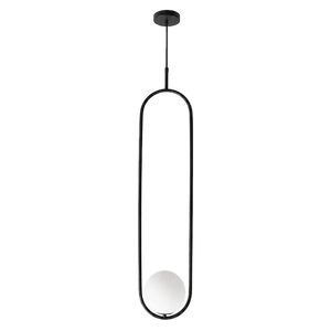 Luna Long G9 Pendant Light - Black — transparent background