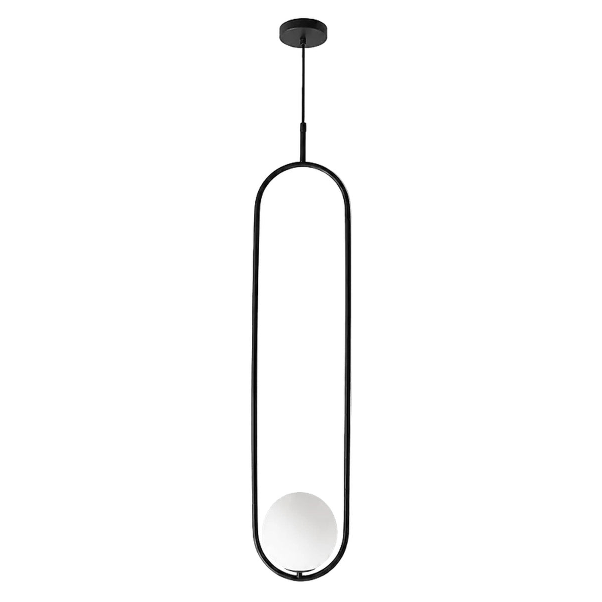 Luna Long G9 Pendant Light - Black — white background