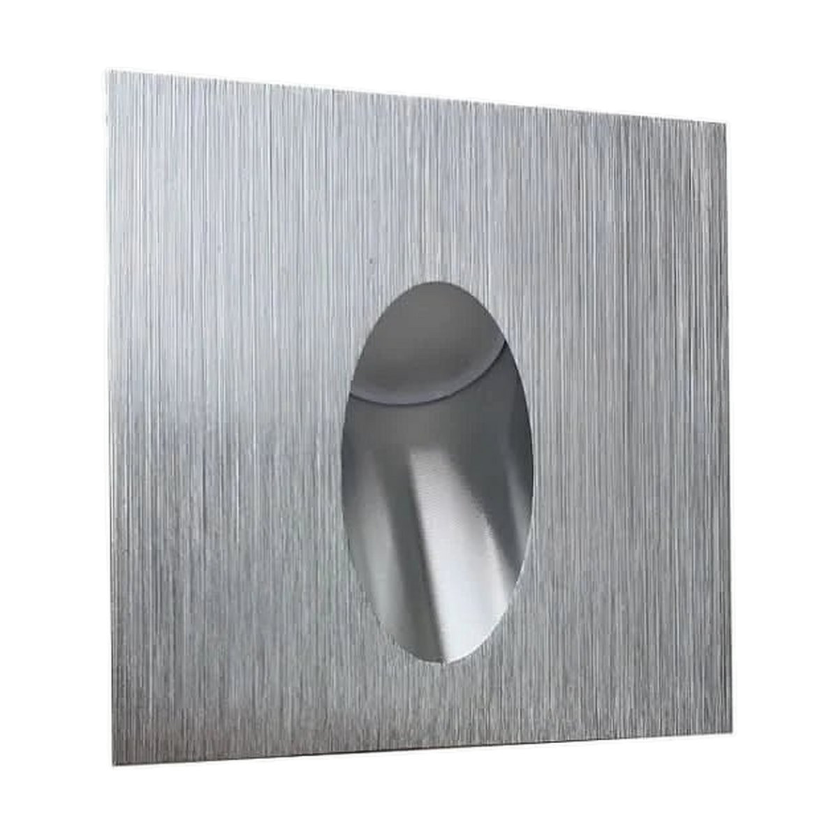 Bethulli Square Recessed Indoor LED Step Light - Brushed Aluminium with transparent background