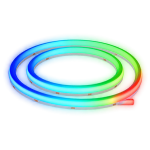 Transparent-background RGB COB LED strip light arranged in a coil