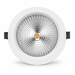 10W commercial LED downlight with white trim and silver reflector on a white background